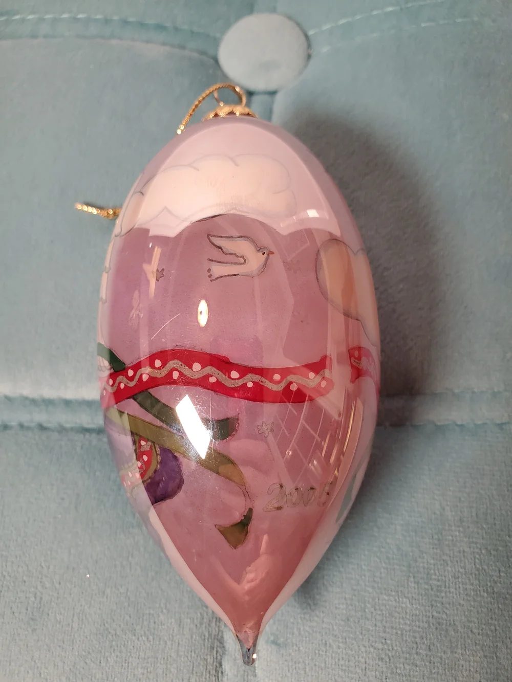 Pier 1 Li Bien 2005 Angel Harp Teardrop Glass Ornament Boxed